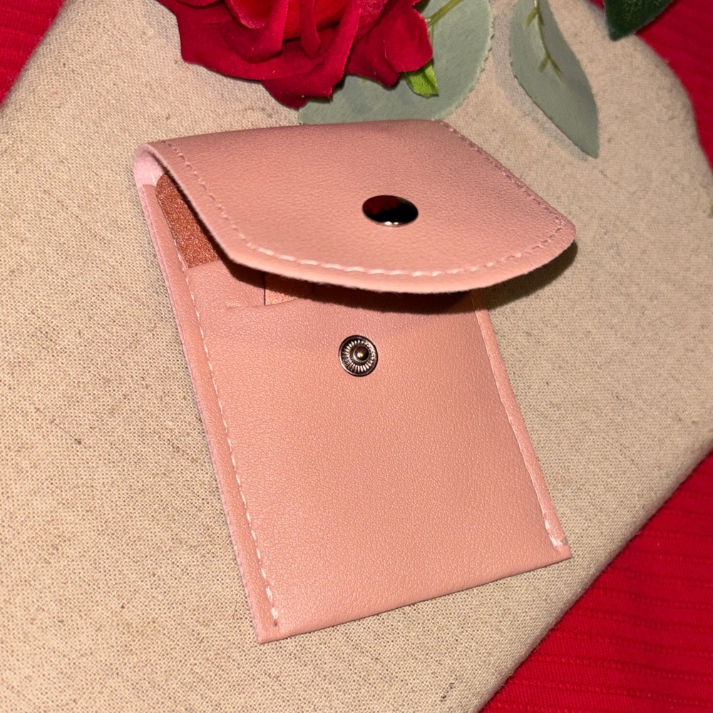 Pink Leatherette Manicure Set - Compact Nail Care Kit - Picture 3 of 8